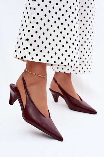 Heeled sandals with faux leather in burgundy Sapphire 2