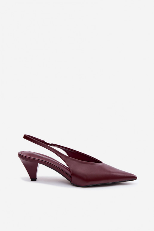 Heeled sandals with faux leather in burgundy Sapphire