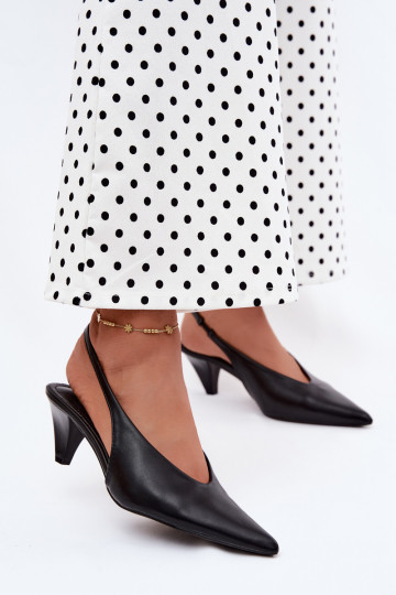 Heeled sandals with faux leather in black Sapphire 2