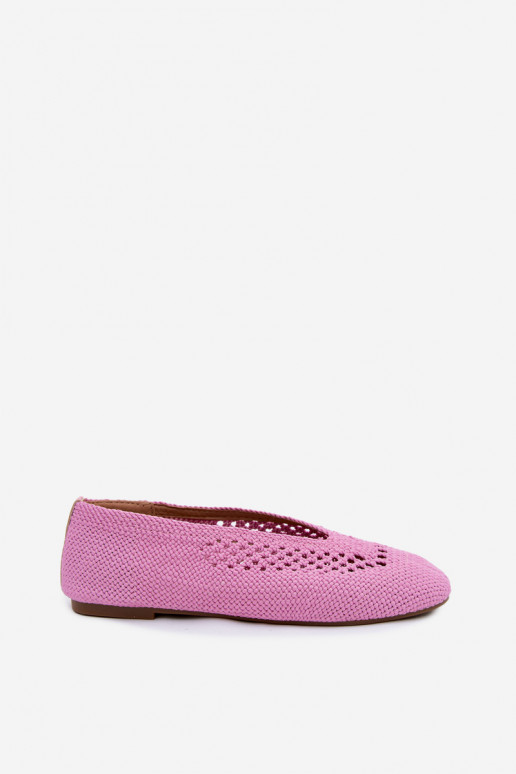 Cut-out flat ballerinas in pink Hibisca