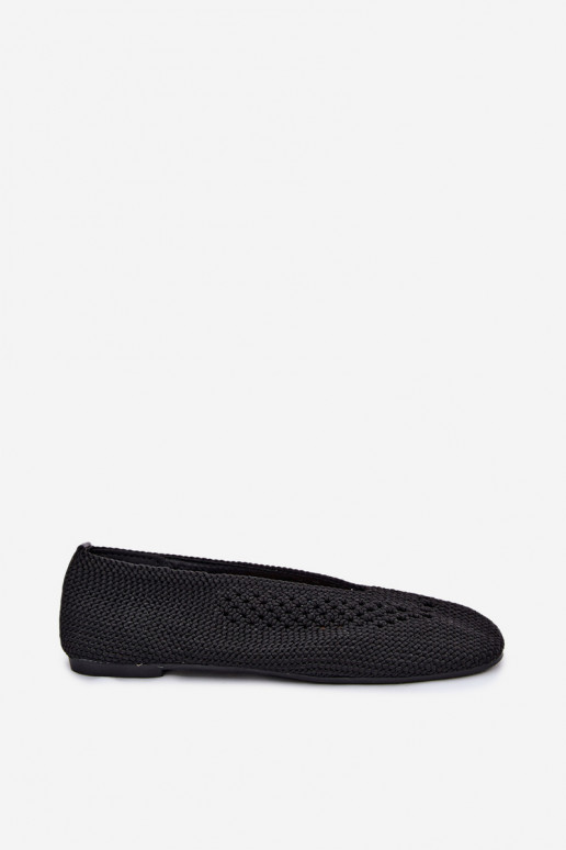 Cut-out flat ballerinas in black Hibisca