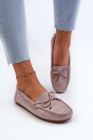 Elegant purple suede moccasins Si Passione