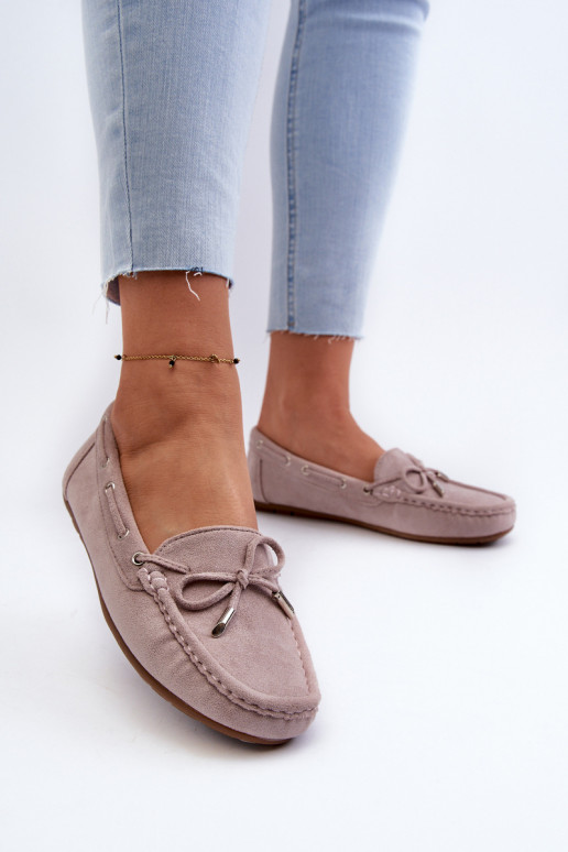 Elegant purple suede moccasins Si Passione