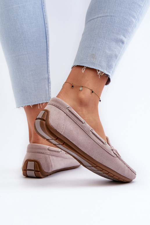Elegant purple suede moccasins Si Passione