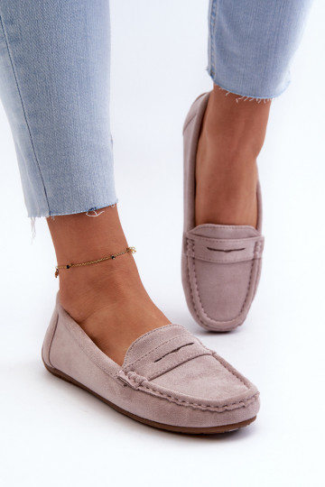 Elegant purple suede moccasins Lenvie
