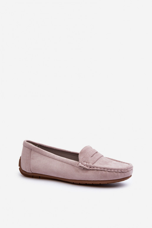 Elegant purple suede moccasins Lenvie