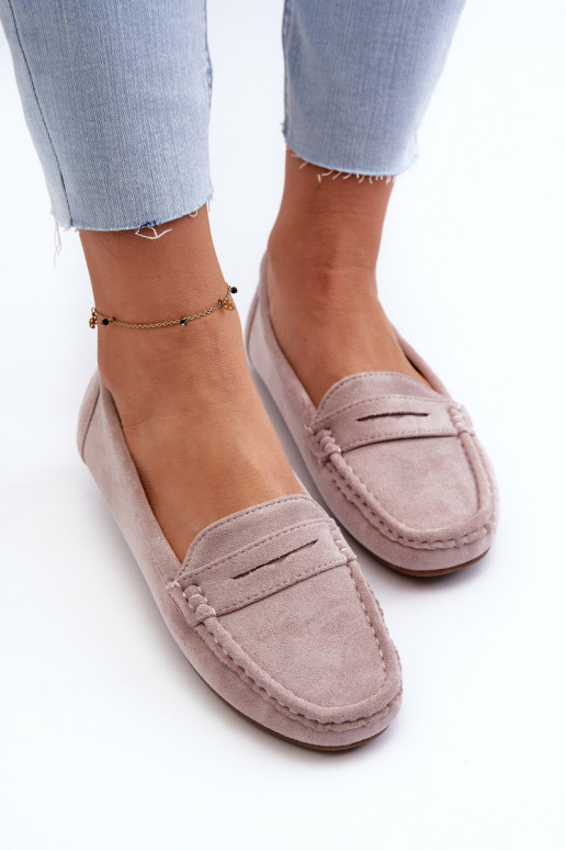 Elegant purple suede moccasins Lenvie