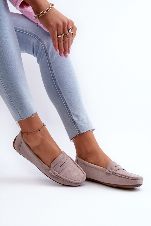 Elegant purple suede moccasins Lenvie