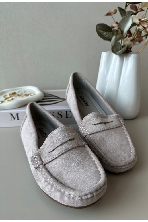 Eleganckie fioletowe zamszowe mokasyny Lenvie