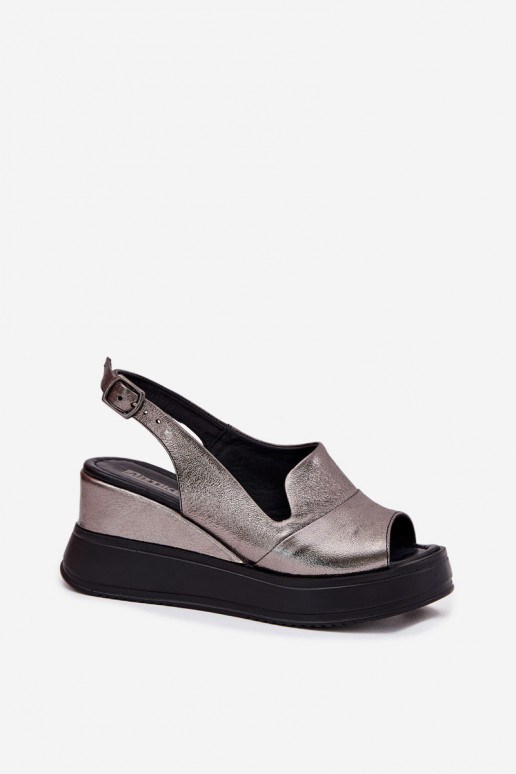Women's gray platform sandals Artiker 54C0402