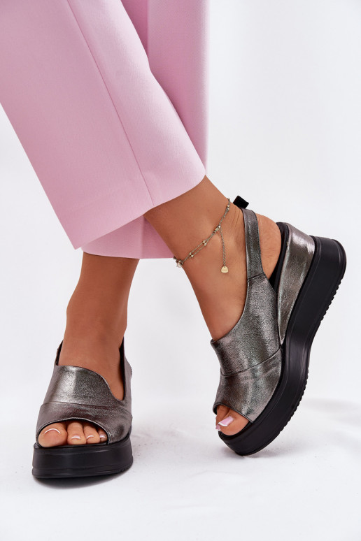 Women's gray platform sandals Artiker 54C0402