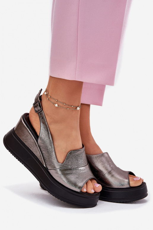 Women's gray platform sandals Artiker 54C0402