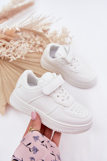 Children's white sneakers made of faux leather Liora