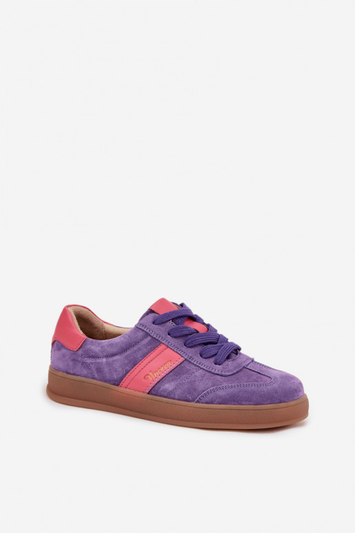Purple women's suede sneakers Vinceza 79576