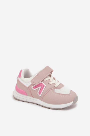 Pink children's sneakers with Velcro fastenings Galisse 2