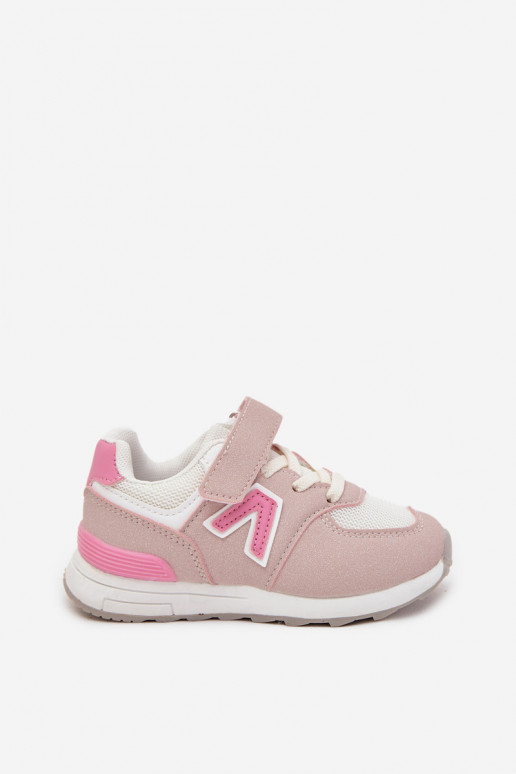 Pink children's sneakers with Velcro fastenings Galisse