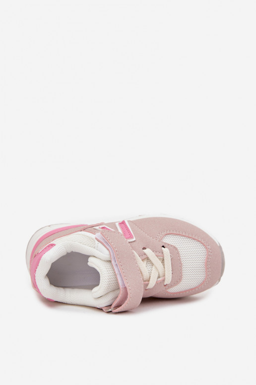 Pink children's sneakers with Velcro fastenings Galisse