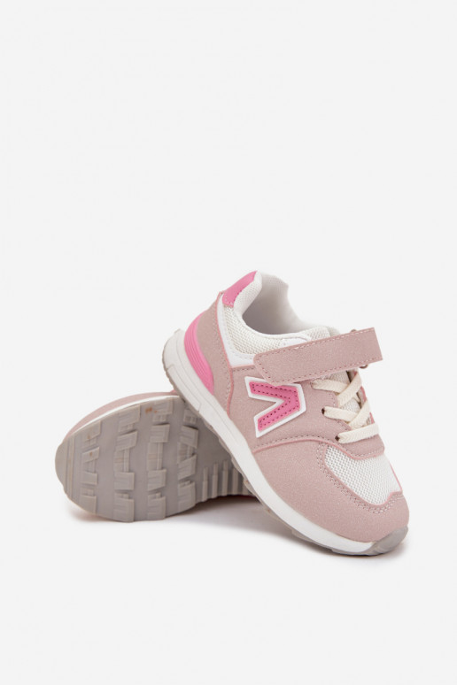 Pink children's sneakers with Velcro fastenings Galisse