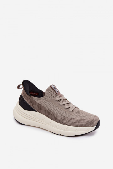 Men's slip-on sports shoes with platform Kobbo 102421 sand color 2