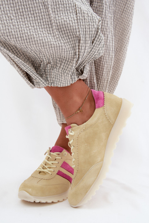 Żółte zamszowe sneakersy Cuddla