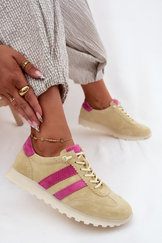 Żółte zamszowe sneakersy Cuddla