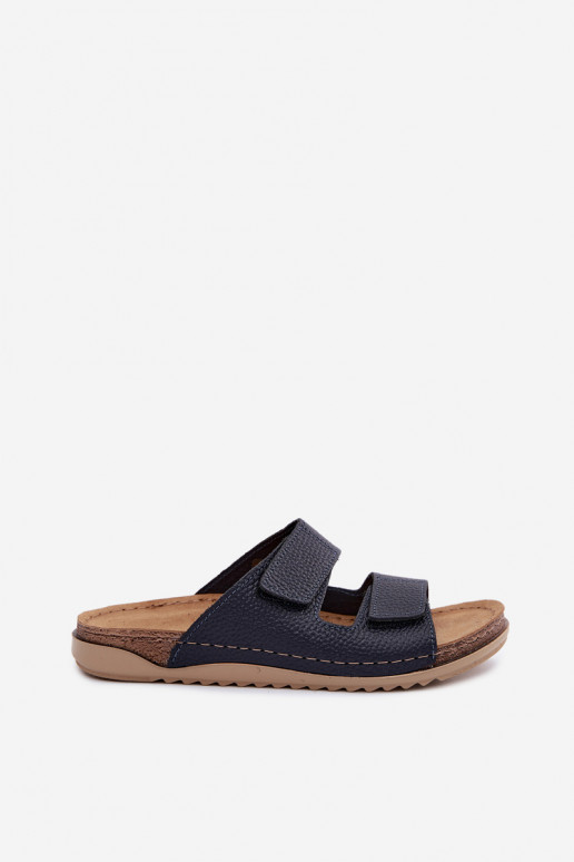 Leather Women's Slippers Inblu AA0005GU Dark Blue