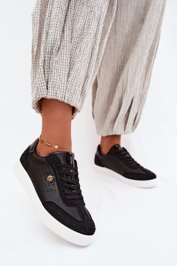 Sneakersy Damskie Ze Zdobieniem Czarne Soothe