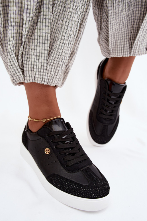 Sneakersy Damskie Ze Zdobieniem Czarne Soothe