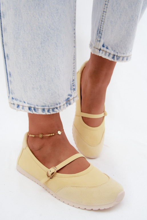 Yellow sporty ballerinas with straps Charmy