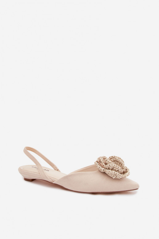 Women's sandals with decoration in ivory faux suede Gardenia
