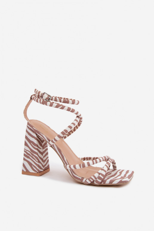 High-heeled sandals in sand Zebra Josette