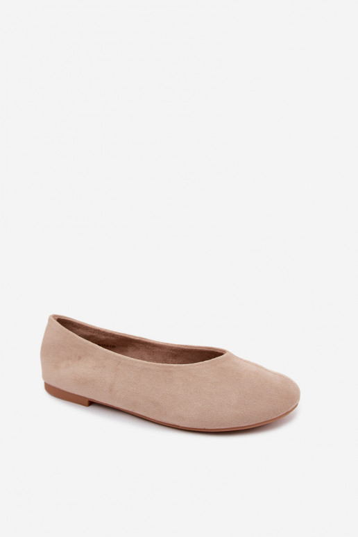 Sand-colored ballet flats made of faux suede Camdena