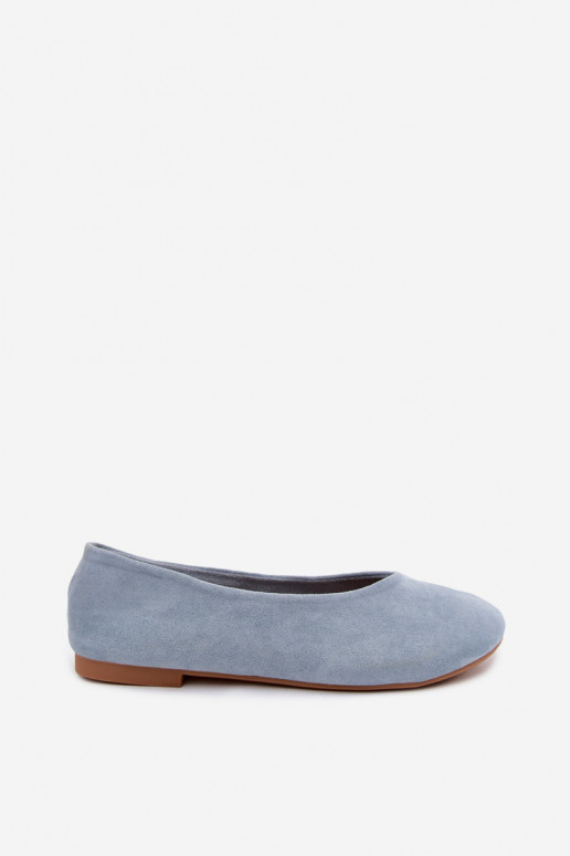 Blue ballet flats made of faux suede Camdena