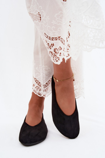 Black ballet flats made of faux suede Camdena 2