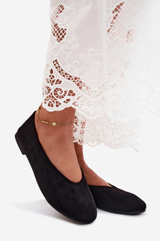 Black ballet flats made of faux suede Camdena