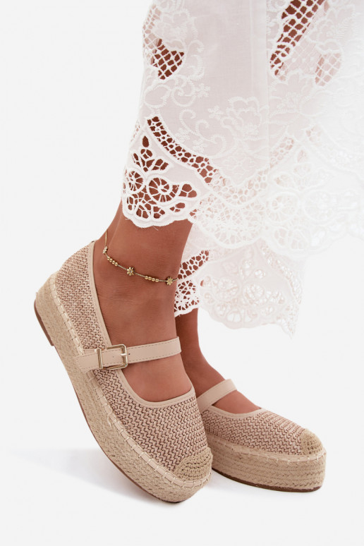 Sand espadrilles with straps on a platform Coastina