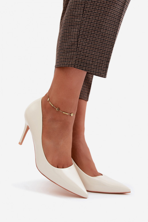 Zgaszona Biel faux leather high-heeled shoes with a patent effect Tropessa