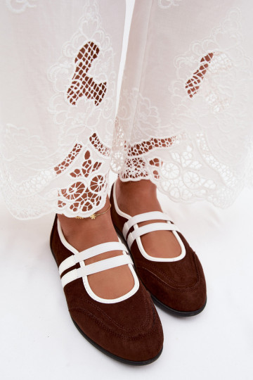 Chocolate-colored sporty ballerinas with elastic straps Donatella