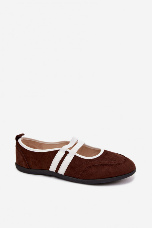 Chocolate-colored sporty ballerinas with elastic straps Donatella