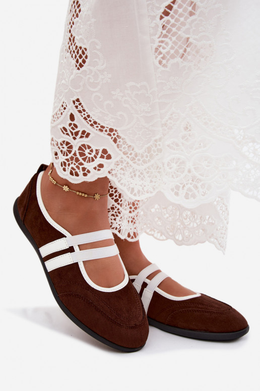 Chocolate-colored sporty ballerinas with elastic straps Donatella
