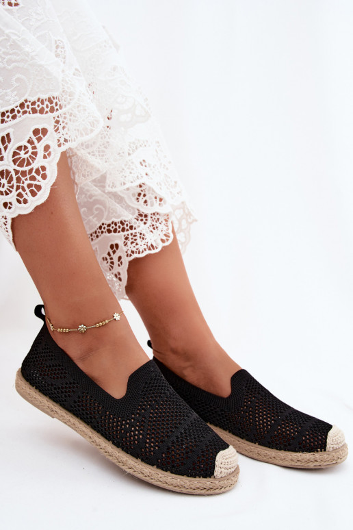Juodos ažūrinės espadrilės Candessa