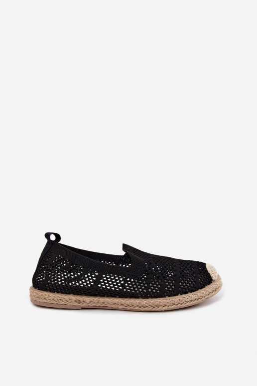 Czarne koronkowe espadryle Candessa