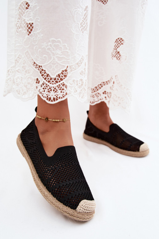 Juodos ažūrinės espadrilės Candessa