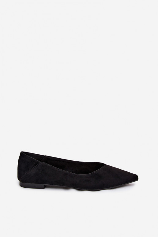 Black pointed toe ballerinas made of faux suede Corabella