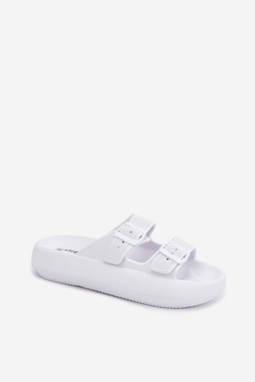 Women's Foam Sandals With Stripes White Sharmen