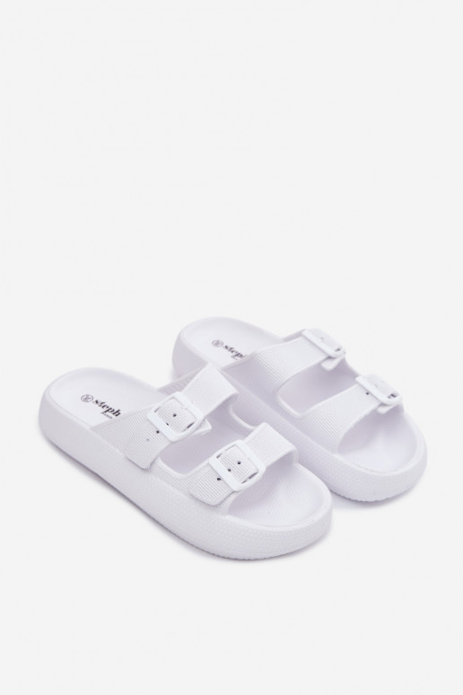 Women's Foam Sandals With Stripes White Sharmen