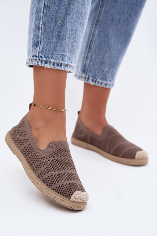 Ažūrinės chaki spalvos espadrilės Candessa