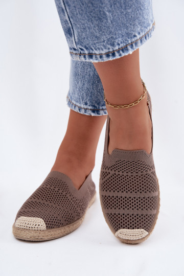 Ażurowe khaki espadryle Candessa 2