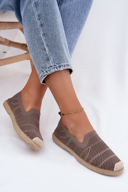 Ażurowe khaki espadryle Candessa