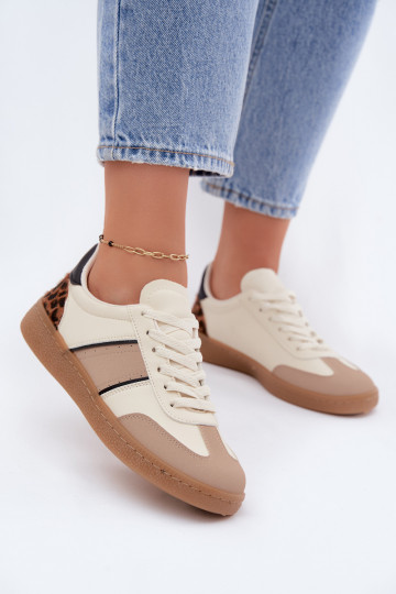 Sneakersy z sztucznej skóry w kolorze piaskowym Corelle
